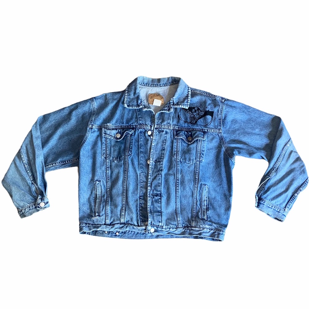 Gap Denim Vintage Distressed Jean Jacket sz XL